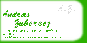 andras zuberecz business card